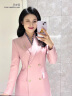 法莎罗儿（FASLOV）粉色西装连衣裙主持人气质女神范面试正装修身职业通勤裙子春夏季 长袖粉色连衣裙(768) XL 晒单实拍图