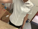 豪耀白色短袖職業(yè)襯衫女職業(yè)裝女裝套裝酒店前臺春夏季襯衣女工作服 白色襯衫+黑褲 XL 碼（適合重110-120） 曬單實(shí)拍圖