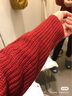 無(wú)印良品 MUJI 女式 含牦牛絨羊毛 棱紋編織 高圓領(lǐng)毛衣 BAH01A0A 紅色 S 曬單實(shí)拍圖