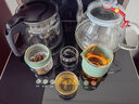 美斯尼 旅行茶具套裝快客杯便攜茶具包泡茶壺玻璃茶杯一壺二杯旅行出差 光面墨綠帶 曬單實(shí)拍圖