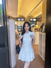 GARNUO學(xué)院風(fēng)泡泡袖白色襯衫連衣裙子女夏季法式氣質(zhì)小個子初戀收腰短裙 白色【裙子+短褲】 S 【80-100斤】 曬單實(shí)拍圖