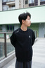 安踏運動衛(wèi)衣男裝秋冬針織加絨圓領(lǐng)長袖運動休閑服跑步運動服男子上衣 【運動logo】基礎(chǔ)黑7708-4 M 曬單實拍圖