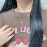 Eoth18k金莫桑石鉆項鏈女生玫瑰彩金鎖骨鏈七夕情人節(jié)送女友生日禮物 18k金莫桑鉆項鏈+證書 曬單實拍圖