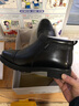 強人3515棉皮鞋男保暖羊毛棉靴皮靴保暖三接頭皮鞋秋冬男鞋 黑色 38 曬單實(shí)拍圖