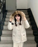 棉致高級(jí)感保暖加厚連帽工裝棉服女冬季新款派克服羽棉襖絨服棉衣外套 MS6805米白色【高品質(zhì)85】 L 105-130斤 曬單實(shí)拍圖