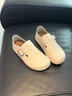 百麗（Belle）周雨彤同款全麥吐司新款內增高鞋子女款全包勃肯鞋B7Z2DAM6預售 米白-單里（1代） 38 曬單實(shí)拍圖