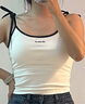 UR2025秋季新款女裝摩登中性簡(jiǎn)約修身系帶吊帶背心UYY450307 本白 M 曬單實(shí)拍圖