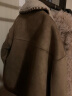 香影牛角扣麂皮绒外套女2023年冬季新款羊羔毛风皮毛一体短款大衣 驼色 S 实拍图