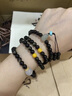 鉑帝亞【大成】黑曜石108顆佛珠手串念珠女金曜石本命年手鏈 生肖屬牛 曬單實拍圖