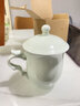 汝卿汝窯汝瓷龍頭杯會(huì )議杯陶瓷大容量帶蓋伴手禮品辦公杯馬克杯 玉青釉 300ml 曬單實(shí)拍圖