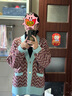 GANT甘特秋冬新款女士毛衣外套寬松V領(lǐng)休閑撞色學(xué)院風(fēng)毛針織開衫 467-褐色 S 曬單實拍圖