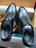 JIFAN皮鞋男秋季低幫小皮鞋男士商務(wù)英倫風(fēng)正裝鞋真皮新郎婚鞋德比鞋男 黑色 42 曬單實(shí)拍圖