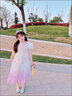 G.duck艾莎公主裙女童冰雪奇緣連衣裙夏季兒童禮服長(cháng)裙愛(ài)莎蓬蓬裙新款 漸變色-娃娃領(lǐng) 805 140 曬單實(shí)拍圖