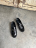 柯盾（KEDUN）男鞋春季新款休閑皮鞋男透氣百搭樂福鞋男真皮懶人一腳蹬豆豆鞋 黑色 41 曬單實拍圖