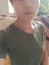艾路絲婷夏裝短袖T恤女上衣韓版修身圓領(lǐng)純色棉體恤TX3361 墨綠色 155/80A/S 曬單實(shí)拍圖