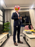 依文官方春夏季換季男士商務(wù)休閑西裝外套男新款西服男 藏藍色 170/92A 曬單實(shí)拍圖