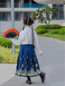 巴拉巴拉童裝女童馬面裙兒童漢服唐裝春秋裝國風(fēng)公主古風(fēng)套裝拜年服 白藍色調00318 130 曬單實(shí)拍圖