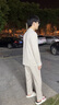 貓人（maoren）睡衣男士家居服秋季套裝2024年新款開衫長袖可外穿秋冬款 灰色 【不起球】 L 【身高165-170CM體重105-135斤 曬單實拍圖