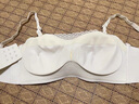 JERRIE MOCK無肩帶內(nèi)衣女夏季薄款無鋼圈防滑抹胸防走光收副乳裹胸文胸罩 米白 M （適合32/70ABC） 曬單實(shí)拍圖