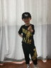 宇龍童話童裝男童套裝夏裝兒童帥氣運(yùn)動衣服小孩洋氣網(wǎng)紅夏季短袖潮裝 黑色X1金鷹（衣服褲子） 薄款 130 碼建議身高1.2米左右 曬單實拍圖