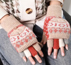 開(kāi)妮特日本羊毛半指手套女秋冬翻蓋加絨加厚保暖露指半截學(xué)生寫(xiě)字手套 810拼色手指橘色-加絨加厚 均碼 曬單實(shí)拍圖