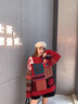 TAGD中國官方品牌店 圓領(lǐng)浮雕紅色刺繡圣誕毛衣秋季針織衫男女同款 紅色（款式偏寬松） M （建議身高165-175） 曬單實(shí)拍圖
