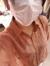 衣典零一（LEDIALYI）2025夏季女裝新款高級感休閑洋氣中年棉麻襯衫女短袖亞麻襯衣上衣 橘色 M （建議118斤內(nèi)） 曬單實拍圖