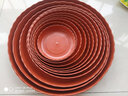 雅亭 鑫騰花盆托盤(pán)圓形波浪花邊墊子加厚塑料接水盤(pán)花盆底座 一套內徑11厘米到內徑34厘米每樣一個(gè)共12個(gè) 紅色花盆托盤(pán) 曬單實(shí)拍圖
