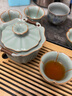 漢唐（hantang）青瓷手抓蓋碗 防燙懶人功夫茶具泡茶器大容量便攜手抓壺  靜意蓋碗+4個(gè)似錦杯 曬單實(shí)拍圖