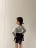 艾舞戈兒童舞蹈服毛衣女童春秋季長(cháng)袖芭蕾舞服練功服跳舞針織小外套披肩 灰色-加厚款 130 碼 (身高125-135cm) 曬單實(shí)拍圖