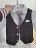 溫格奧兒童西裝男童禮服主持人服裝西服套裝花童六一兒童節演出服表演服 黑色馬甲+襯衫+長(cháng)褲+領(lǐng)帶 130cm建議體重43-50斤 曬單實(shí)拍圖