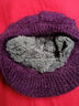 薏星冬季媽媽中老年老太太加絨加厚針織毛線(xiàn)帽女士保暖奶奶鴨舌老人帽 南瓜帽紫色 均碼 曬單實(shí)拍圖