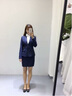 蒂蘭薇小西裝女職業(yè)裝女裝套裝正裝西服條紋外套前臺(tái)酒店銷售女士工作服 藍(lán)條紋西裝+褲(2件套) L(建議 100-110斤以內(nèi)) 曬單實(shí)拍圖