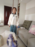 巴萊恩娜女童衛(wèi)衣套裝春裝2025新款洋氣春秋季女大童休閑牛仔闊腿褲兩件套 杏色套裝【衛(wèi)衣+褲子】 150 曬單實拍圖