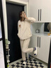 莫代爾睡衣女士秋冬季保暖法蘭絨加絨加厚珊瑚絨寢室學(xué)生套裝外穿家居服 加厚款#圓領(lǐng)小熊 XL 【110-130斤】 曬單實(shí)拍圖
