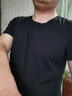 必行（bisual）男士T恤短袖圓領(lǐng)背心無(wú)痕內衣純棉打底衫修身短袖內衣運動(dòng)汗衫男 短袖（氫灰+黑色） 2XL （適合140-160斤） 曬單實(shí)拍圖