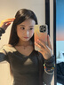 沂懿針織衫女防曬罩衫夏季外搭長(cháng)袖上衣薄款t恤空調衫顯瘦修身設計感 V領(lǐng)微透長(cháng)袖針織衫【深灰色】 S 曬單實(shí)拍圖