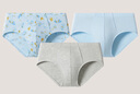 SCHIESSER KINDER兒童童裝男童莫代爾三角內(nèi)褲【混色3條裝】EB/22479S 花灰+藍(lán)色 160 曬單實(shí)拍圖