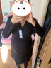 犬印本鋪（INUjIRUSHI）孕婦打底褲打底衫套裝哺乳睡衣產(chǎn)后貼身內衣產(chǎn)婦居家服 黑色 L-LL 曬單實(shí)拍圖