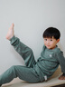 junejunior兒童保暖內(nèi)衣套裝圓領(lǐng)春秋季蠶絲羊毛秋衣秋褲打底居家睡衣 瑪瑙綠 120 （圓領(lǐng)） 曬單實(shí)拍圖