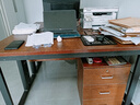 萌熙迪 辦公電腦桌簡(jiǎn)約辦公室家具桌椅組合經(jīng)理總裁大班臺老板桌 120*80cm桌+三抽柜-黑架 曬單實(shí)拍圖