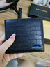 班亞奴錢(qián)包男2025新款鱷魚(yú)紋頭層牛皮男士商務(wù)真皮錢(qián)夾短款皮夾 黑色-橫款（鱷魚(yú)紋頭層牛皮+內里超纖）-防盜刷 曬單實(shí)拍圖