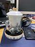 容山堂玻璃茶水分離泡茶杯故宮水杯綠茶辦公會議保溫陶瓷內(nèi)膽茶具 善緣款泡茶杯-陶瓷保溫底座 曬單實拍圖