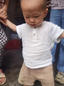 G.duck童裝夏裝套裝小童夏季男孩短袖一歲男寶寶夏裝純棉嬰童裝衣服童裝 白衣棕褲 80 建議9-12個(gè)月( 70-79cm )建 曬單實(shí)拍圖