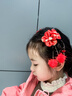 清尋新年漢服頭飾女兒童假發(fā)辮子發(fā)夾小女孩中國風(fēng)古裝發(fā)卡馬面裙發(fā)飾 花火紅絨1對裝 曬單實(shí)拍圖