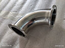 鹿悅霆衛生級快裝彎頭90度316不銹鋼卡箍式卡盤(pán)彎管法蘭卡扣直角彎 316L Φ57  厚度2 卡盤(pán)77.5 曬單實(shí)拍圖