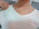 中國(guó)黃金（CHINA GOLD）黃金四葉草吊墜女士足金項(xiàng)鏈?zhǔn)罪椛丈账团笥讯Y物送媽媽老婆 【今/次日達(dá)】四葉草吊墜 約0.3g+18K金鏈 曬單實(shí)拍圖