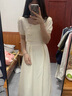 熒蒂新中式國風(fēng)盤扣泡泡袖溫柔氣質(zhì)連衣裙女2025新款夏季新款收腰裙子 米白色 S 曬單實拍圖