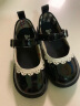 芭比童鞋春秋儿童皮鞋女童公主鞋学院风黑色皮鞋演出鞋DA5825黑色27码 实拍图