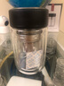 德國進口品質(zhì)茶水分離泡茶杯雙層隔熱玻璃杯男女保溫便攜防摔小巧迷你水杯的 皮紋黑-310+杯刷 曬單實拍圖